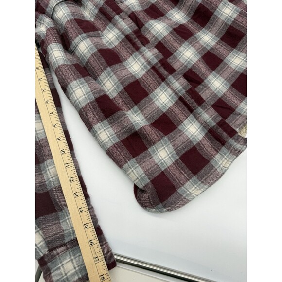 G.H. Bass & CO Sherpa Lined Flannel Jacket Size XS Red/Burgandy Plaid Women's - Picture 10 of 11